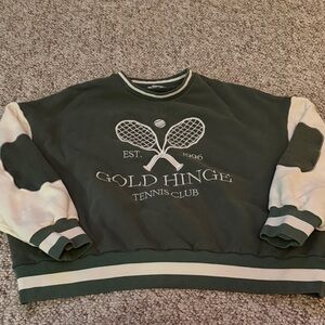 Gold Hinge Tennis Club Sweatshirt - Green and White